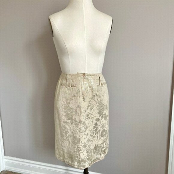 Luisa Cerano Italy Brocade Jacquard Knee Skirt - Medium - Picture 3 of 11